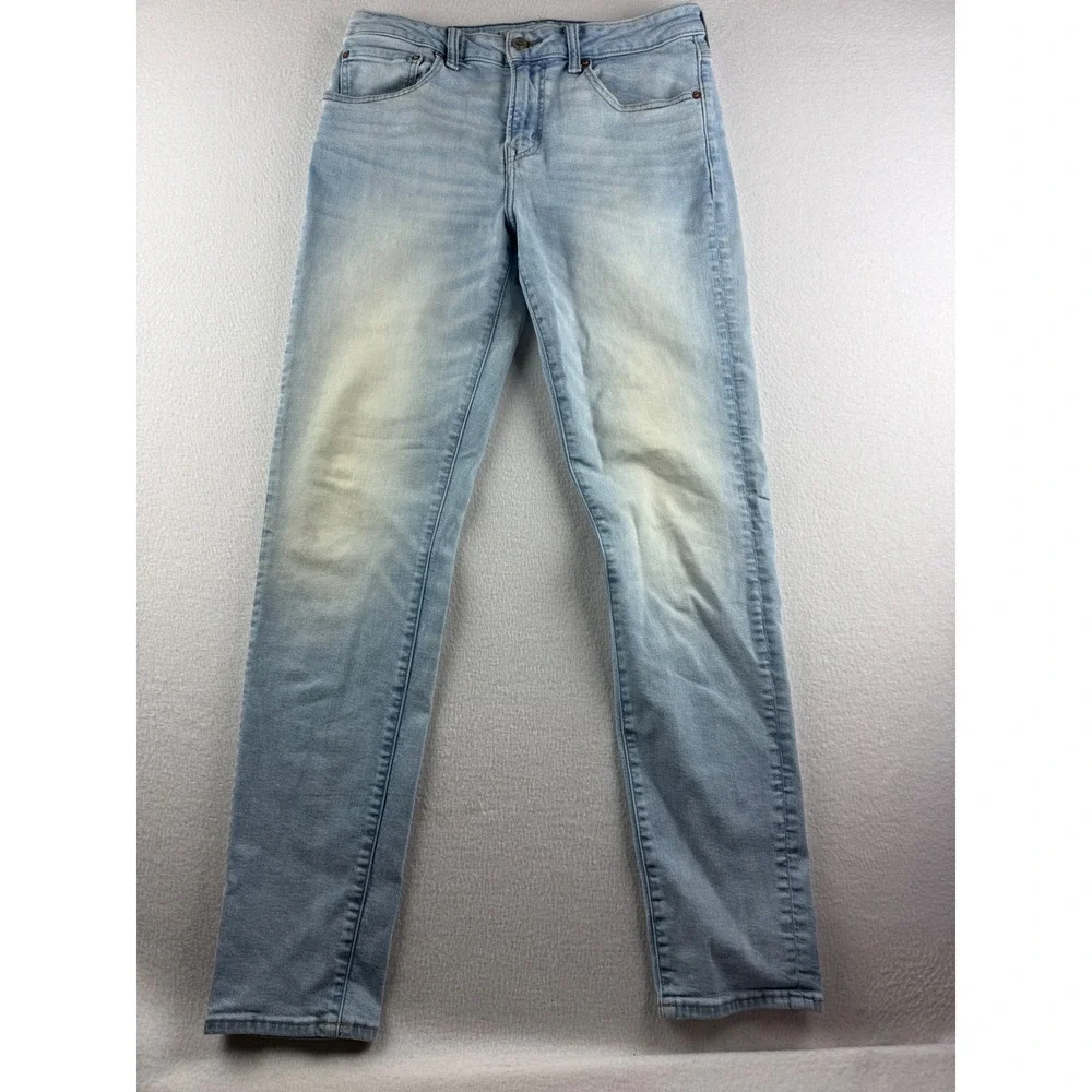 American Eagle Airflex+ Skinny Jeans Mens 32x34 Light Wash Blue Denim Stretch